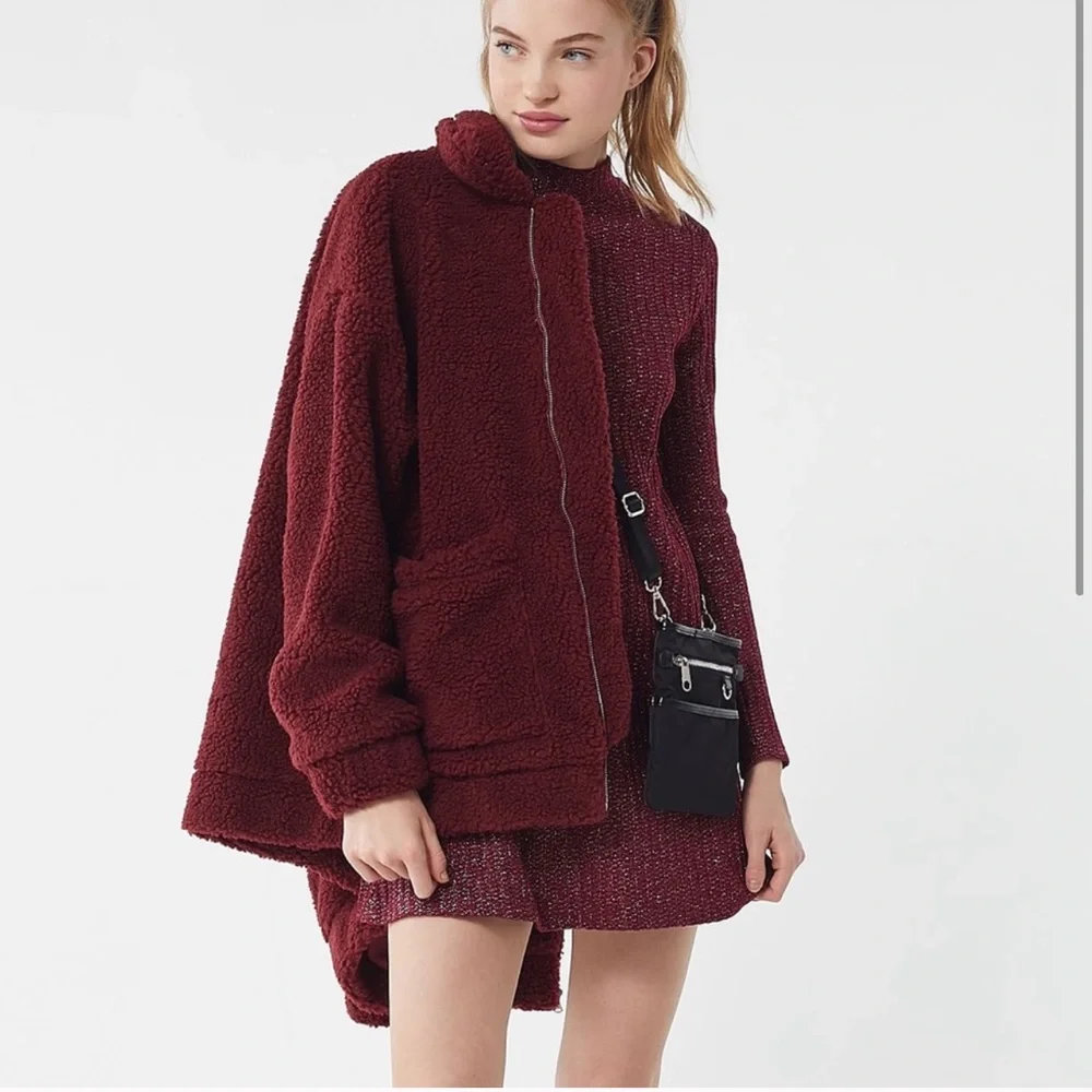 NWT UO Sofia Shimmer Ribbed Sweater Mock Dress - Picture 2 of 5